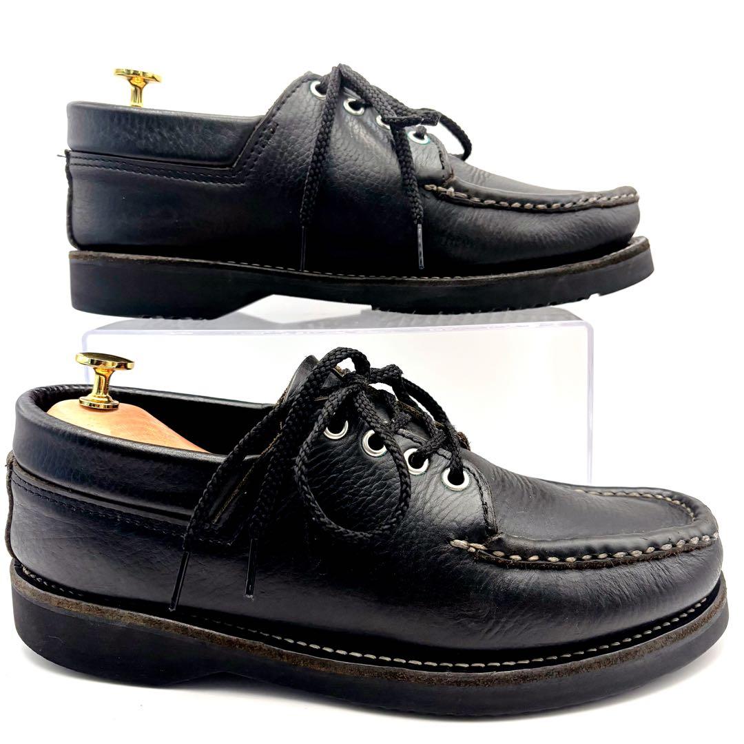 【美品】ラッセルモカシン 黒 レザー モカシン Vibram USA製 7D