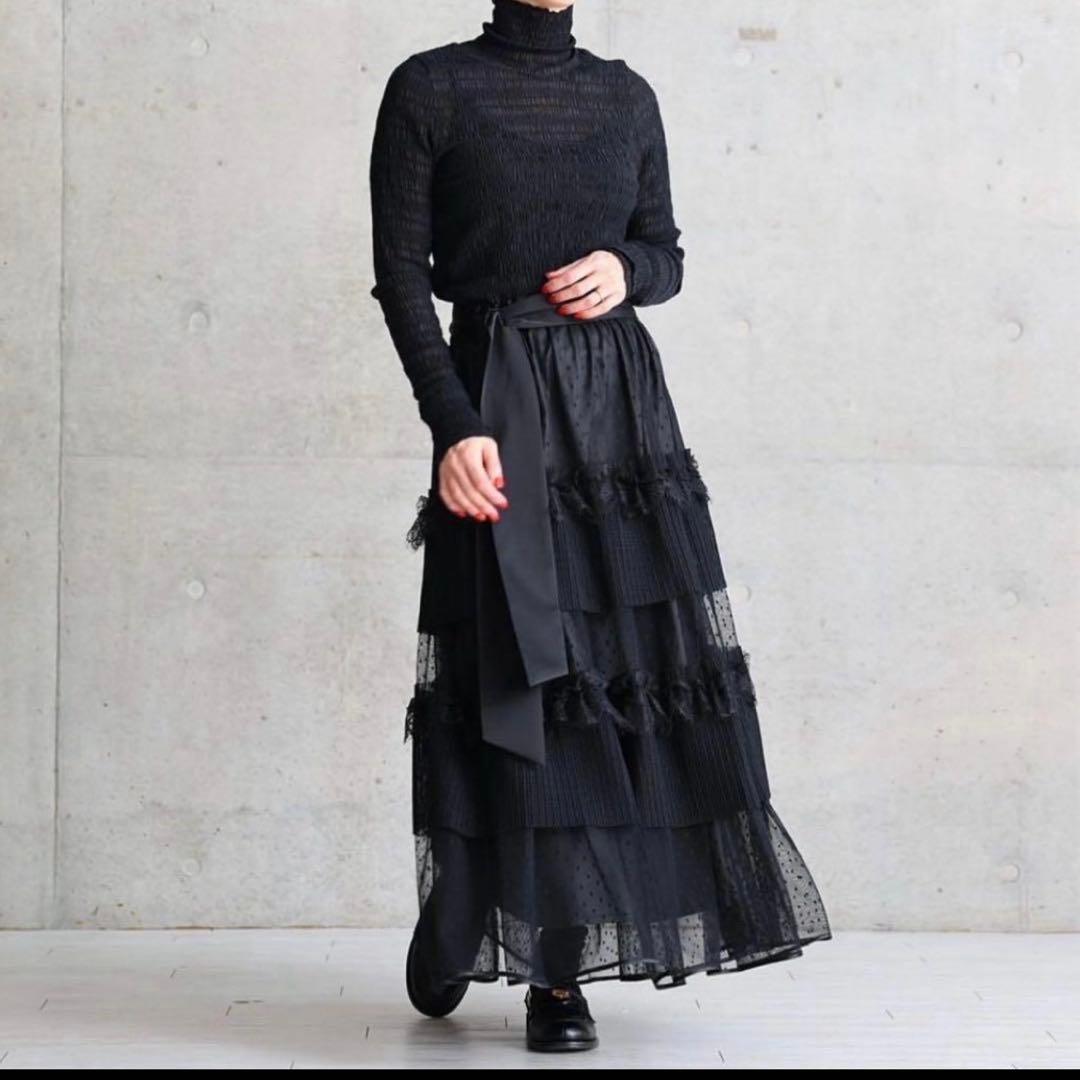 CHONO Dot&pleats tulle スカート