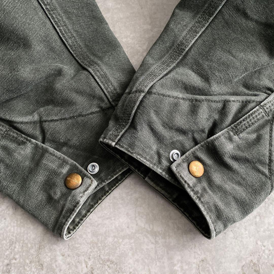 10s カーハート デトロイト ジャケット 企業ロゴ刺繍 3XL モス MOS