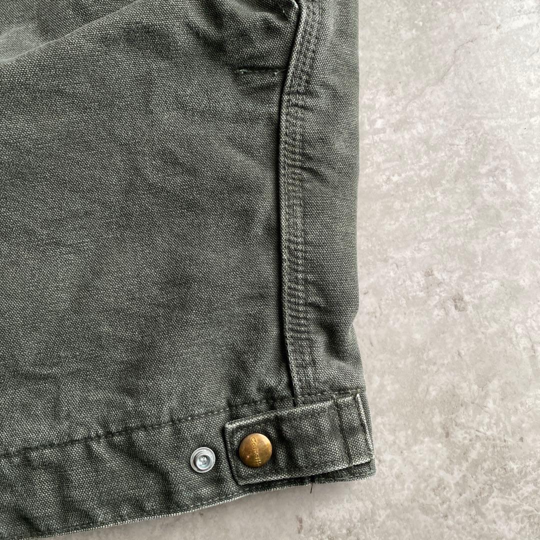 10s カーハート デトロイト ジャケット 企業ロゴ刺繍 3XL モス MOS