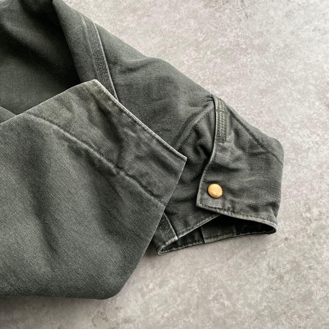 10s カーハート デトロイト ジャケット 企業ロゴ刺繍 3XL モス MOS