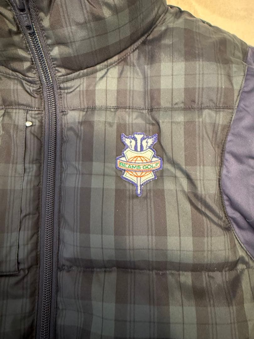 BEAMS GOLF チェック柄 ナイロンベスト& ネイビー ジャケット