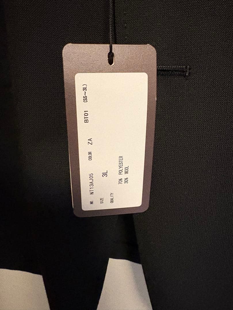 新品 3L UNIVERSAL LANGUAGE シングルジャケット 黒