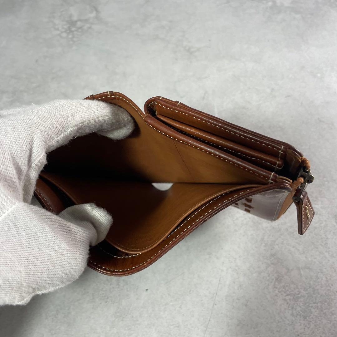 入手困難✨ ゲンテン genten 折財布 カットワーク レザー 本革 ブラウン