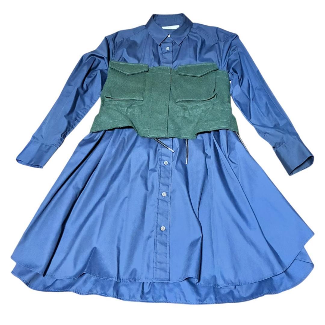 サカイ Sacai シャツ ワンピース ドレス サイズM 04729 美品 F