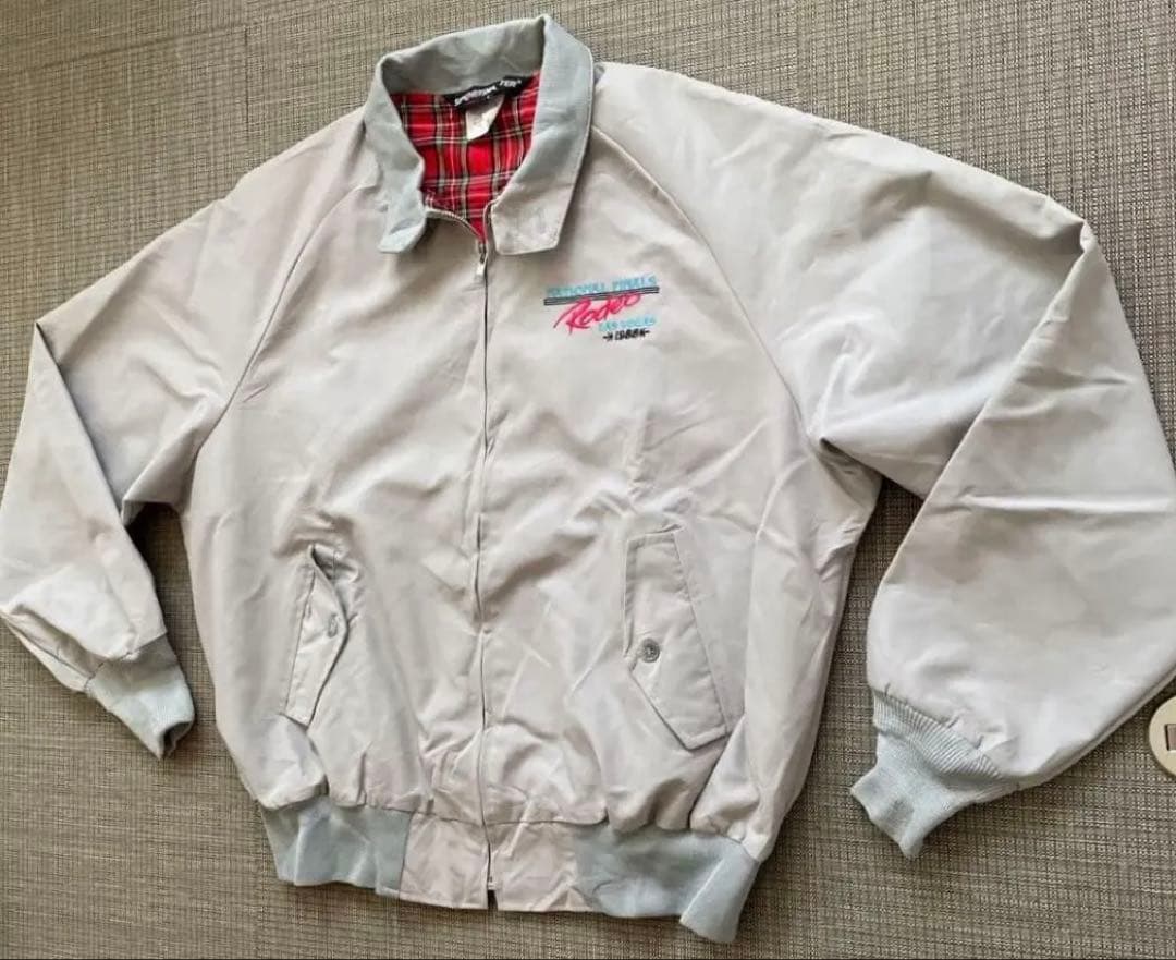★80s USA製SPORTS MASTER スイングトップ 企業ロゴ刺繍 XL