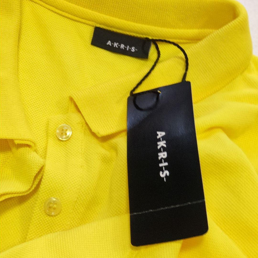 【タグ付き】アクリス 半袖ポロシャツ 比翼 イエロー コットン100%