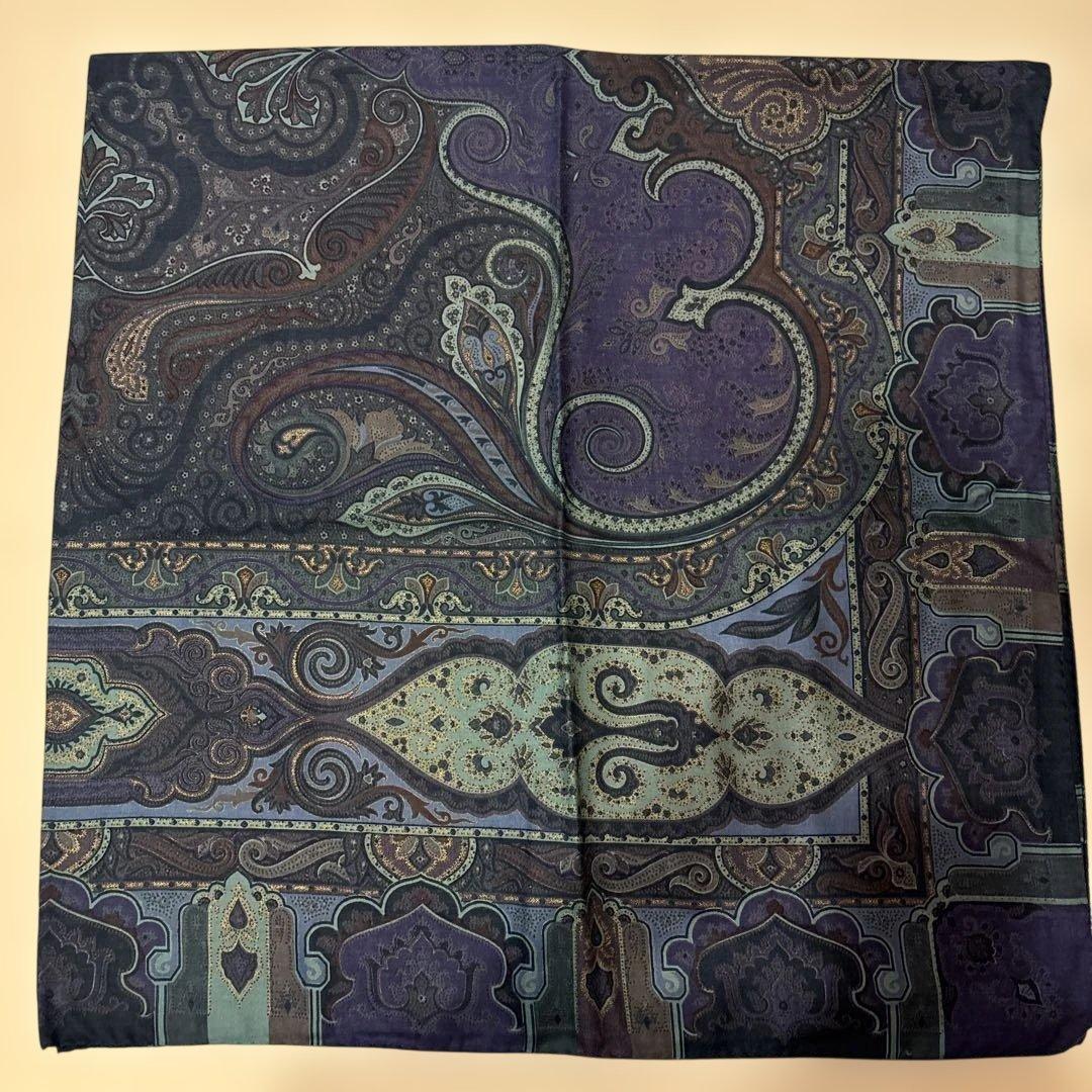 ETRO エトロ スカーフ ショール ペイズリー 大判 シルク混 ウール