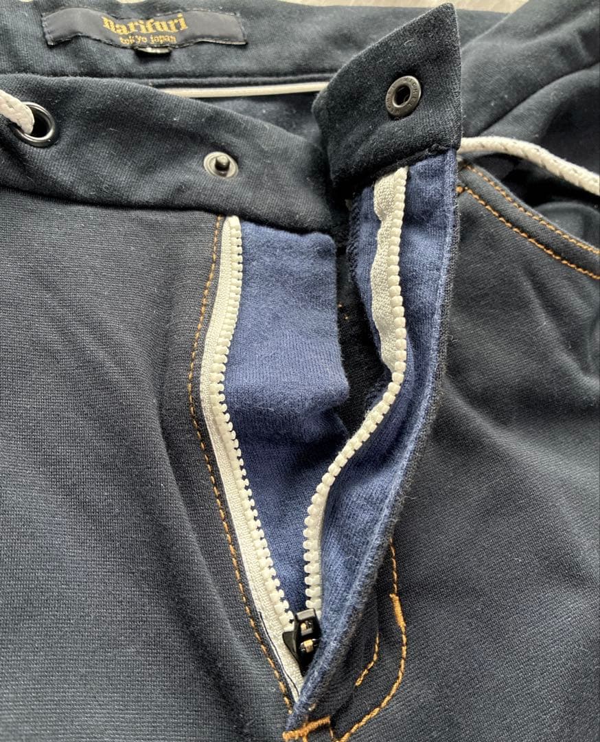 narifuri高耐久ポンチ5ポケットバイクパンツ からー:インディゴ サイズL