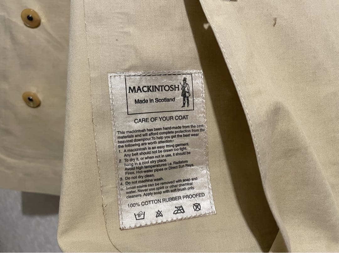 スコットランド製 MACKINTOSH × Y's ゴム引き ピーコート