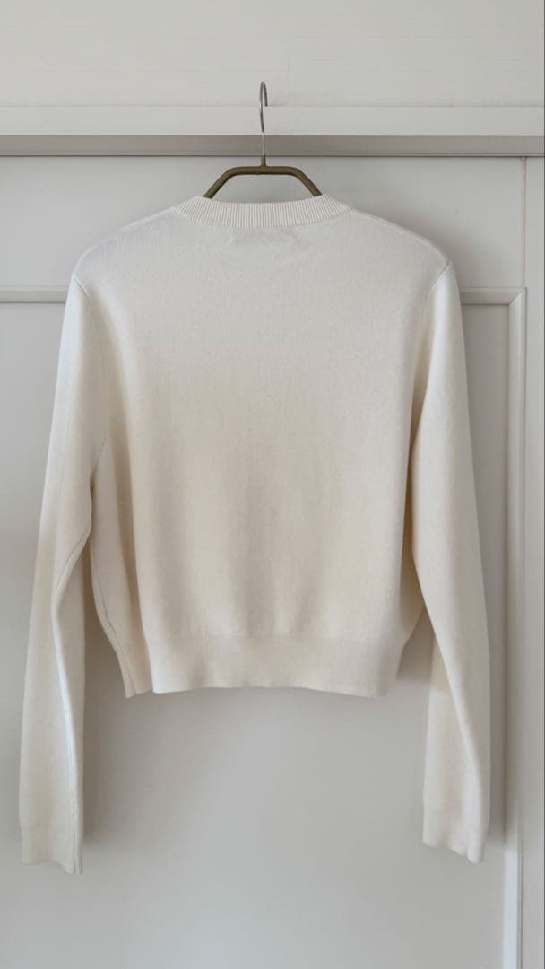 極美品/ CABaN コットンカシミヤクルーネックカーディガン