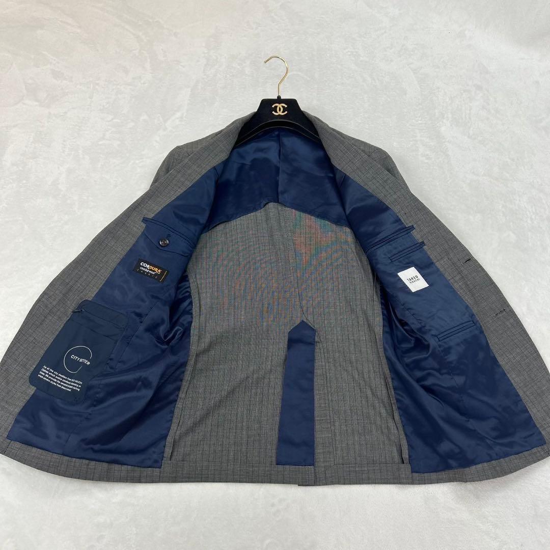 H857 美品 M タケオキクチ CORDURA スーツ上下 グレー メンズ