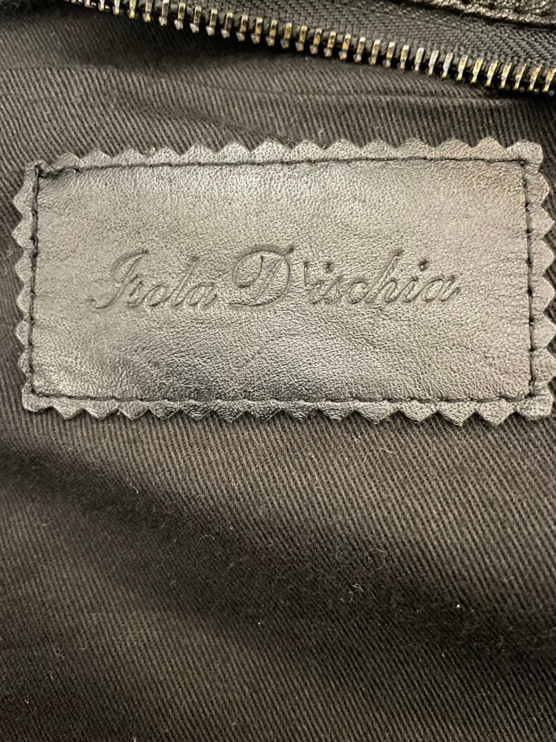 Isola D'Ischia ブラック ドラムバッグ　革製品
