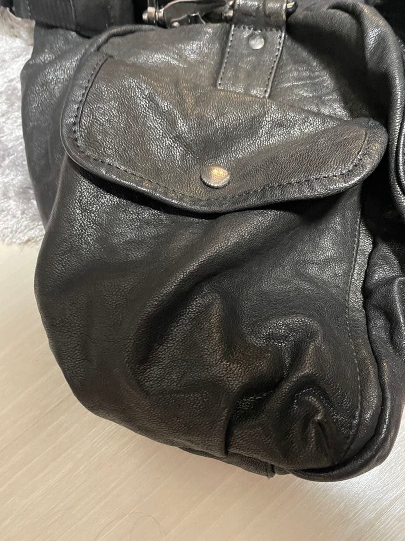 Isola D'Ischia ブラック ドラムバッグ　革製品