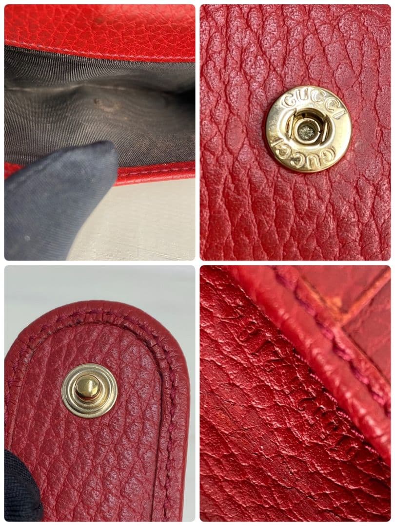 ✨️極美品✨️ GUCCI 二つ折り財布 ダブルホック インターロッキング