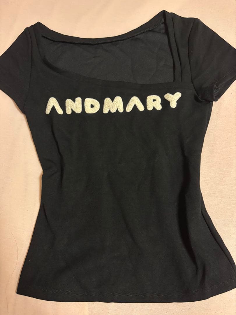 ANDMARY Mary logo tops black アンドマリー トップス