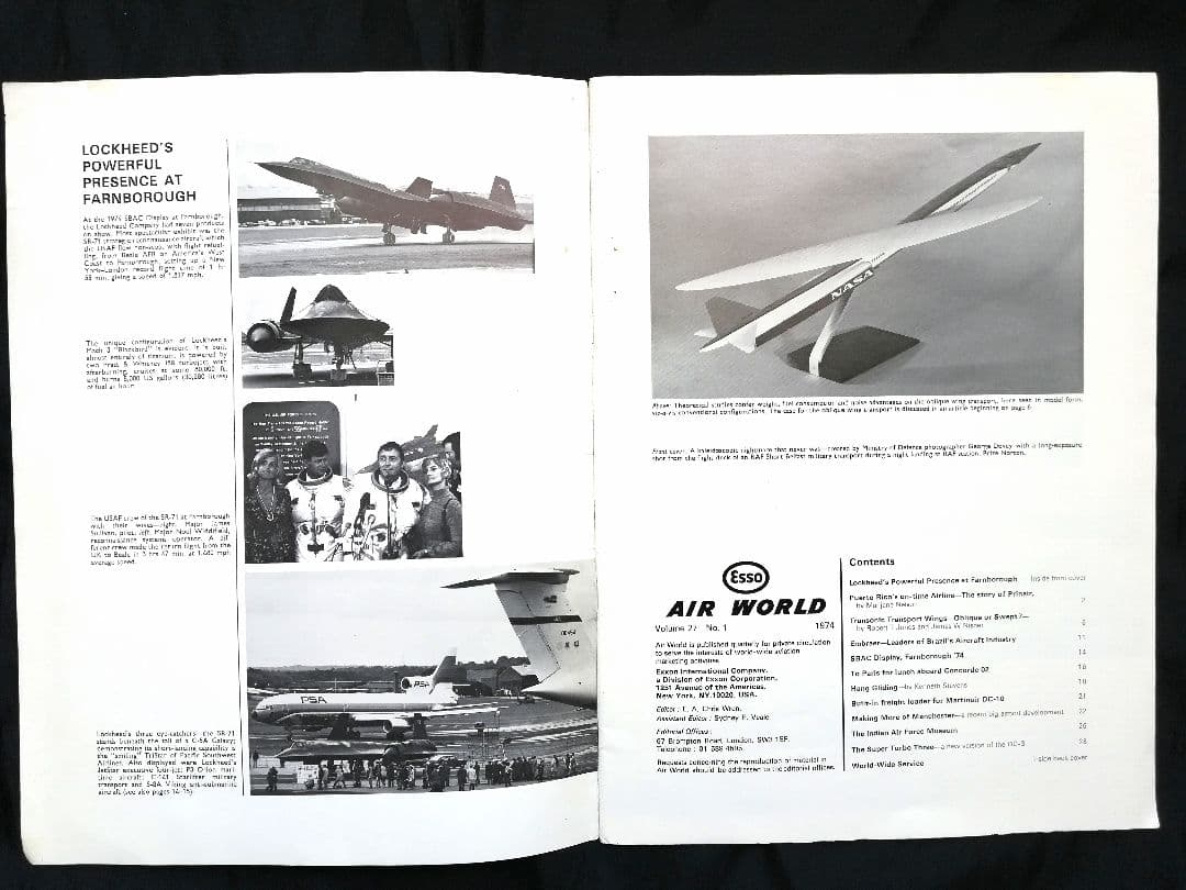 【古本】 Esso AIR WORLD 希少 1974年度版 飛行機の本