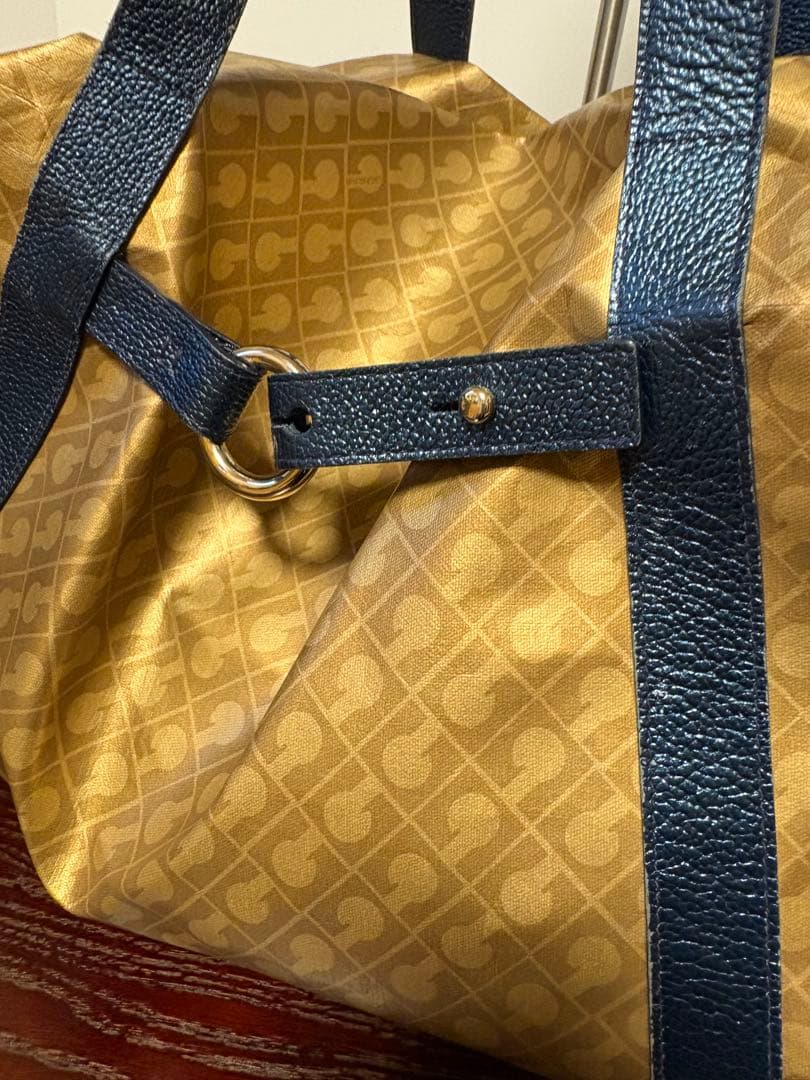 ゲラルディーニ GHERARDINI ボストンバッグ ゴールド系×グリーン　美品