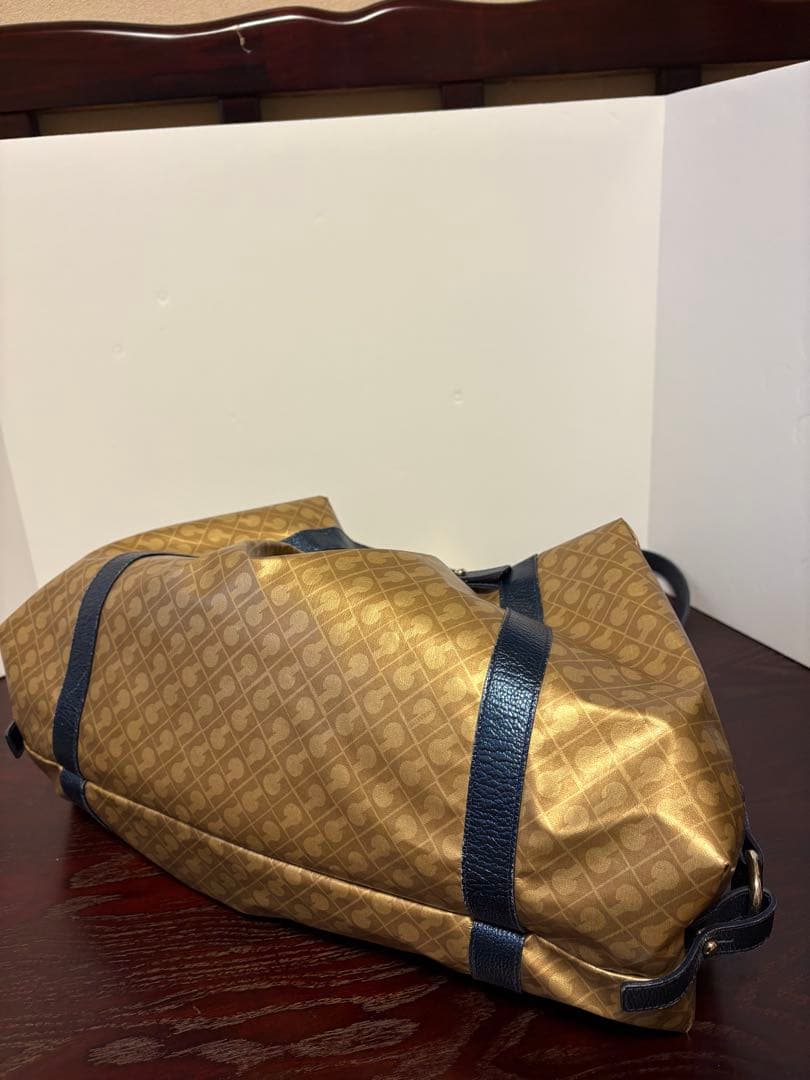 ゲラルディーニ GHERARDINI ボストンバッグ ゴールド系×グリーン　美品