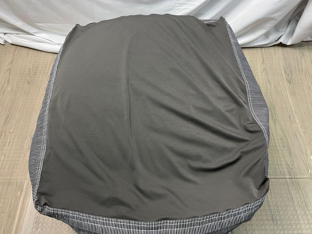 無印良品　ビーズクッション　ストライプ柄
