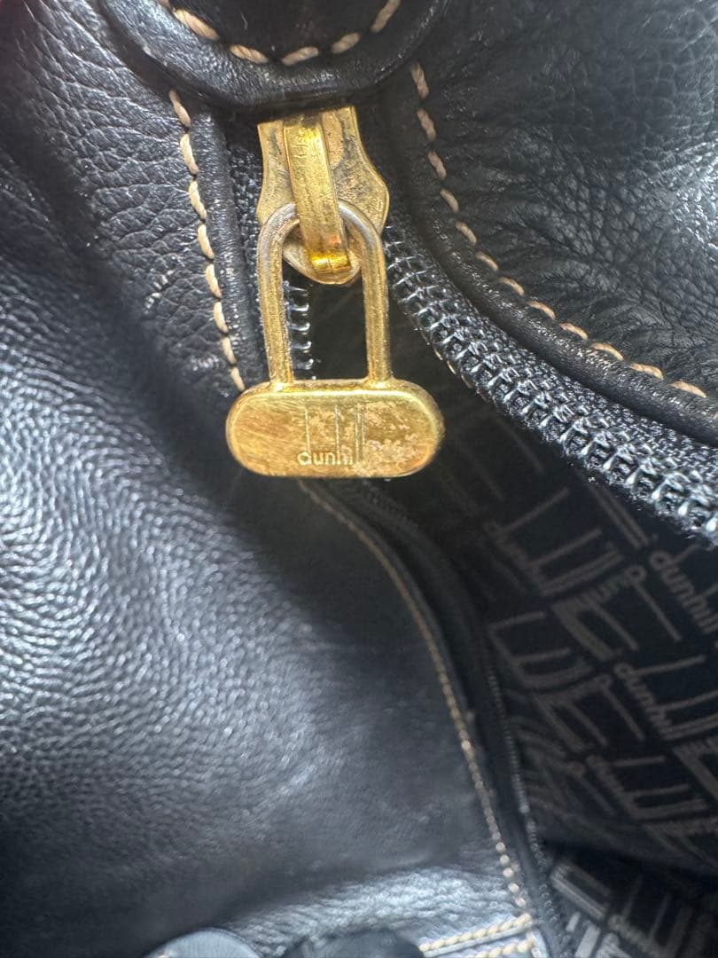 【MIMI様】Dunhill　ダンヒル　ボストンバッグ　レザー　ブラック