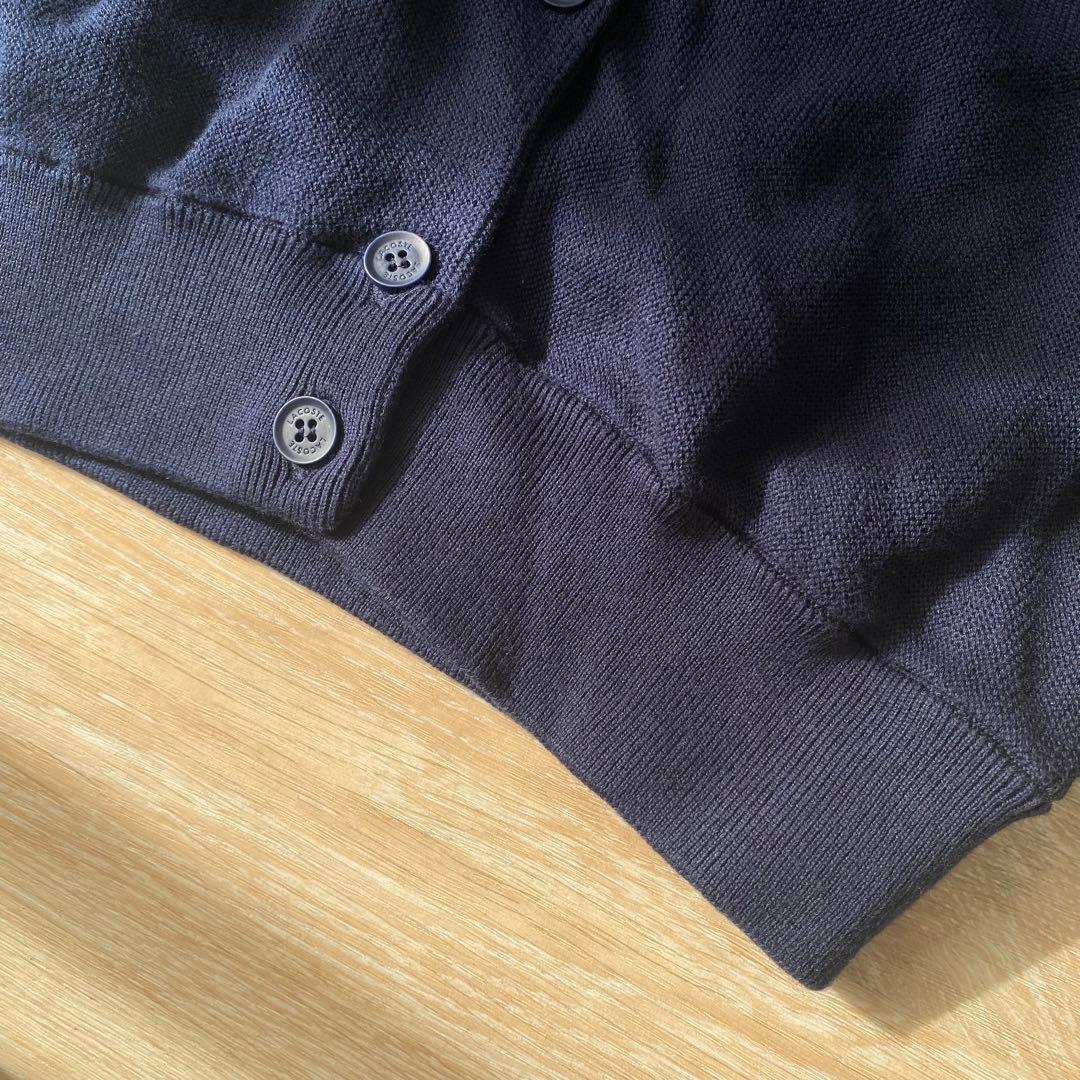 極美品 LACOSTE ラコステ オーガニックコットンニットカーディガン 36