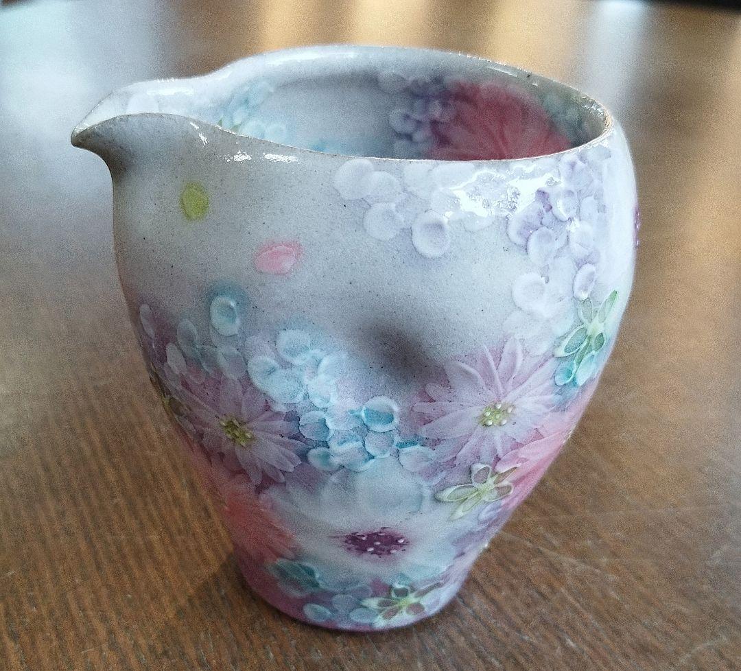【新品・未使用】工房ゆずりは　色彩花　片口　酒器　陶器　贈り物