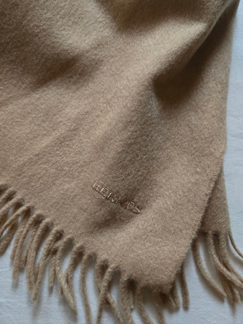 最終SALE❗稀少ヴィンテージHERMES カシミヤストール キャメル