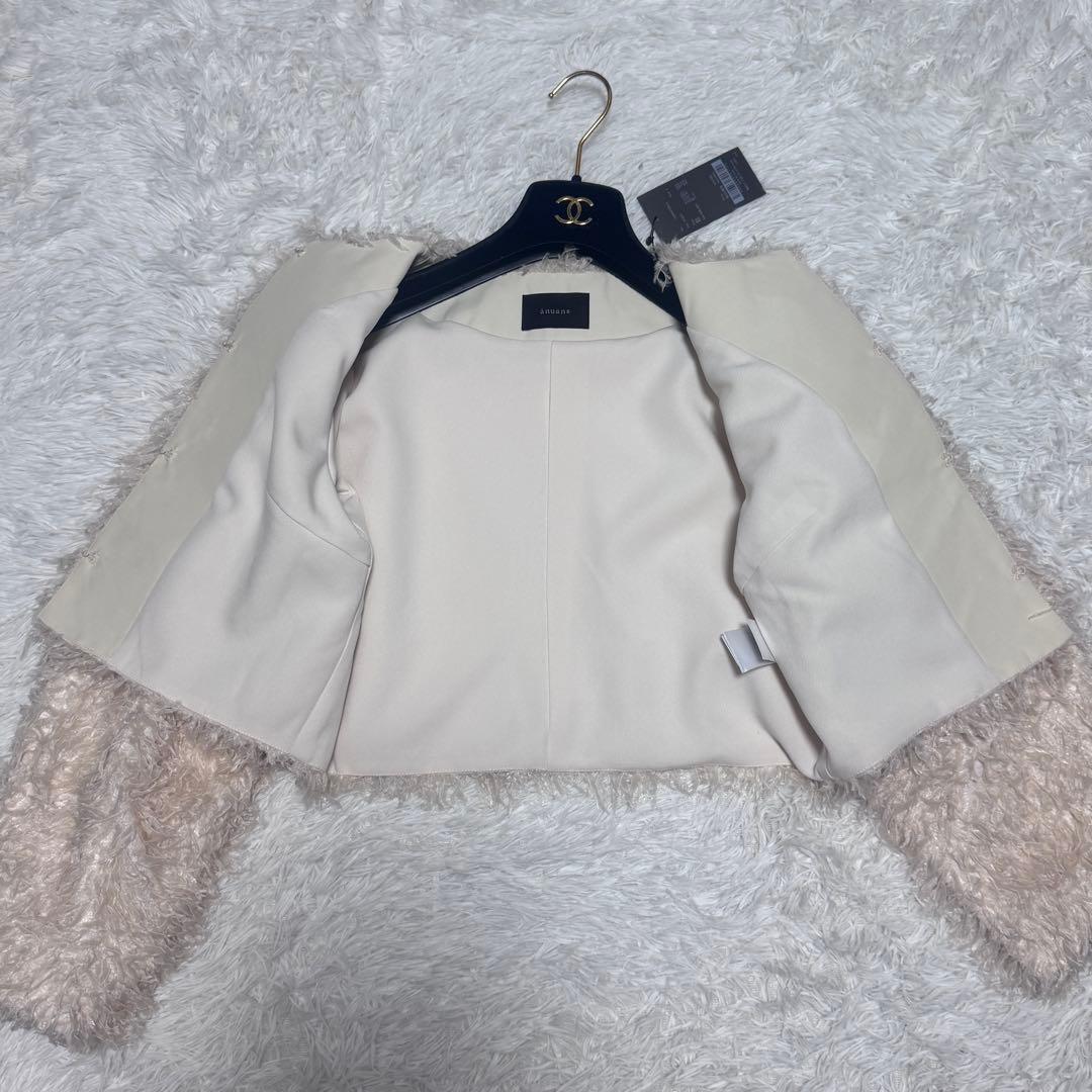 25年 新品 anuans ファンシーフェザーコンパクトジャケット
