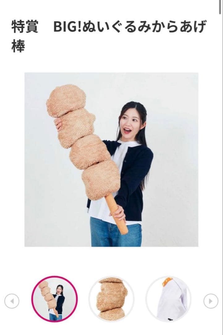 BIG! ぬいぐるみ からあげ棒 特賞