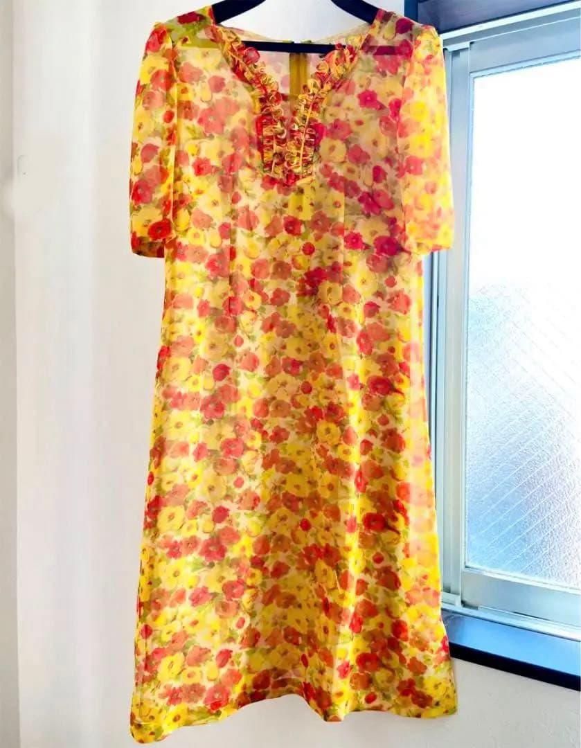 ジュンヤワタナベ イエロー花柄ワンピース