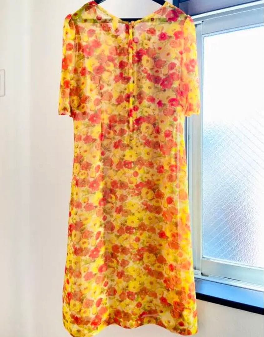 ジュンヤワタナベ イエロー花柄ワンピース