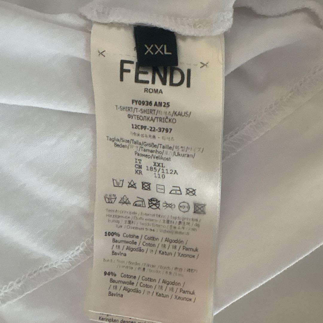 FENDI ホワイトオレンジ Tシャツ XXL