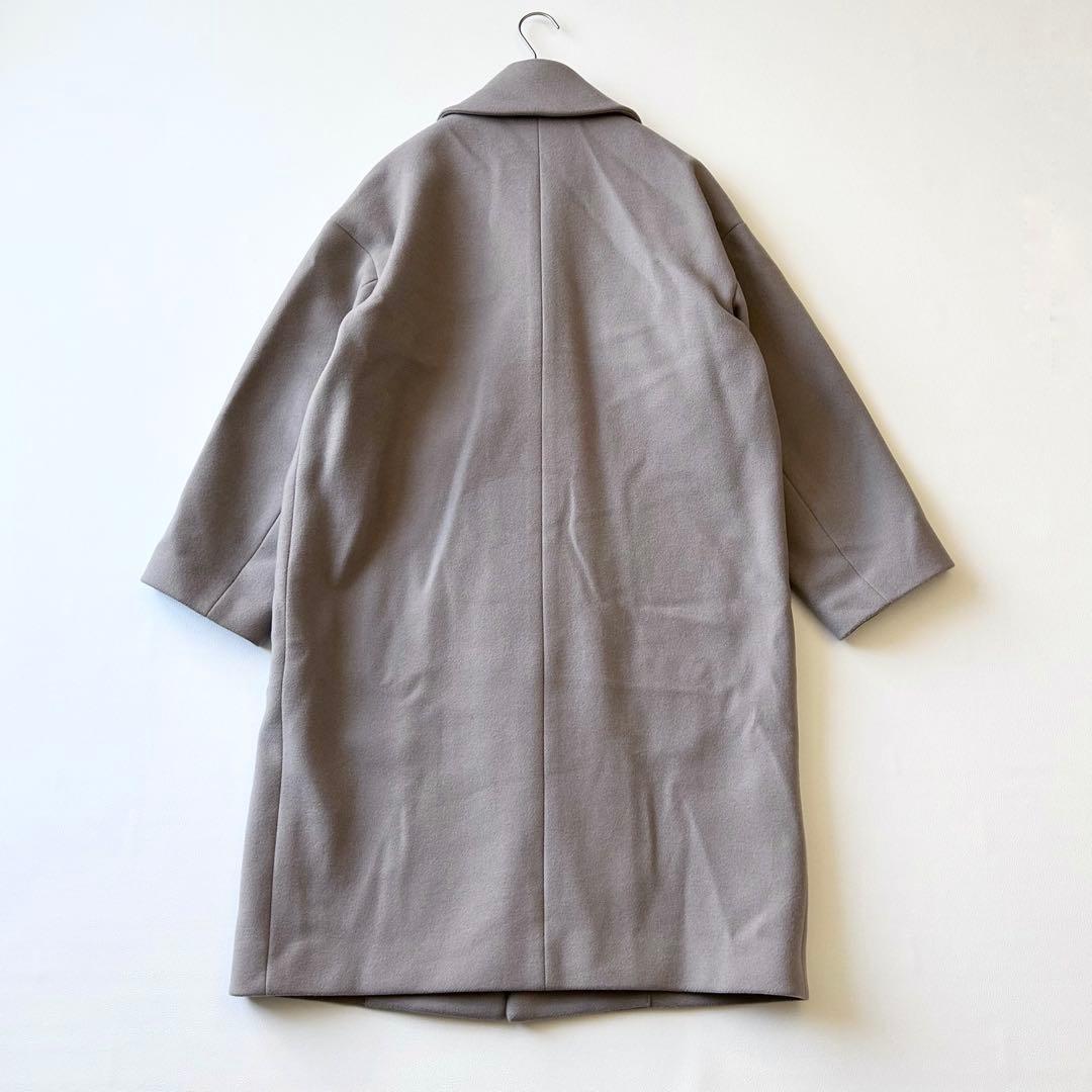 3010y美品 イエナ マンテコ襟付きロングコート グレージュ M 日本製