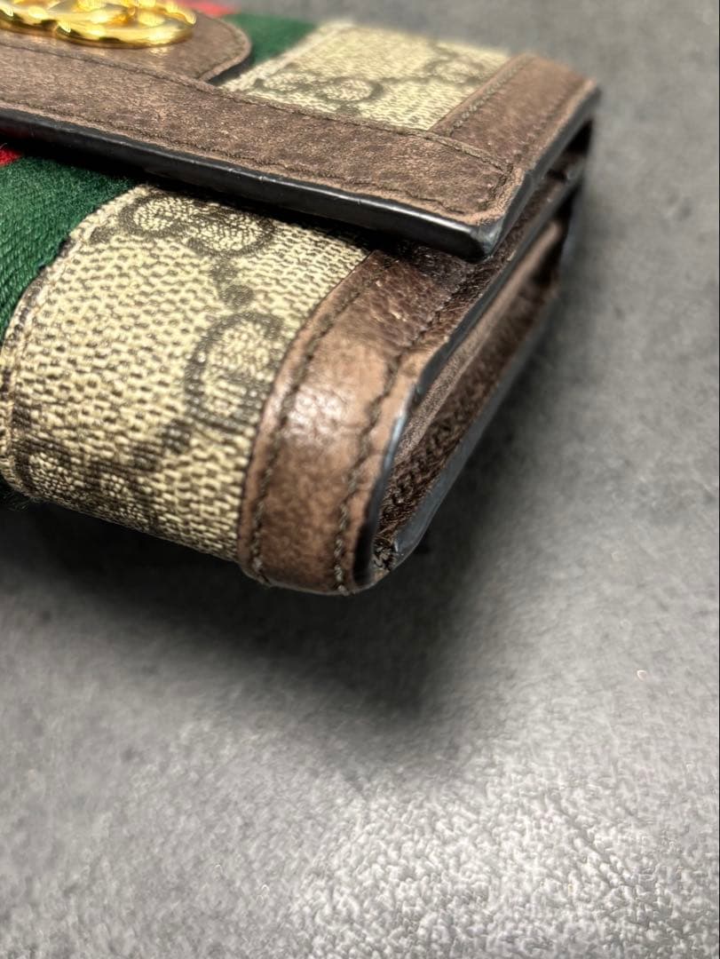 GUCCI コンパクトウォレット オフィディア GGシェリー 三つ折り財布