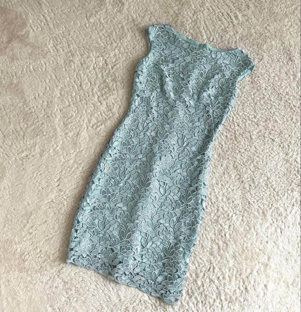 美品LAUREN RALPH LAUREN 総レースワンピース　ブルードレス