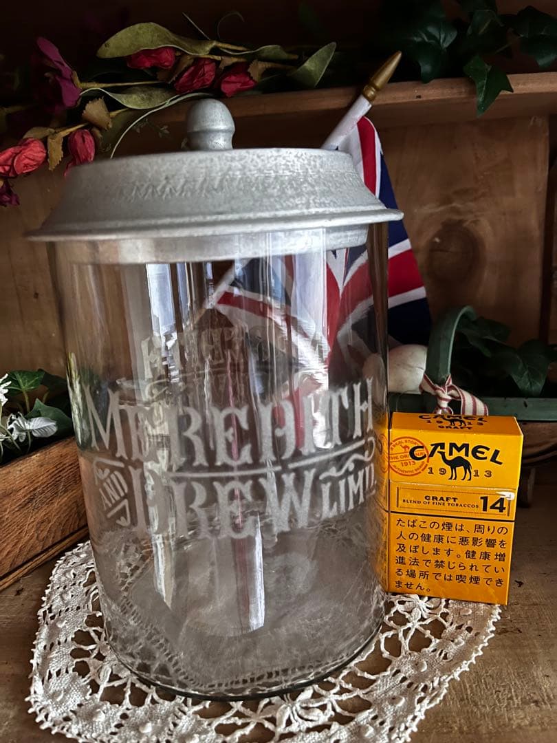 イギリスアンティーク ビスケットジャー 英国骨董 キッチンアンティーク シャビー