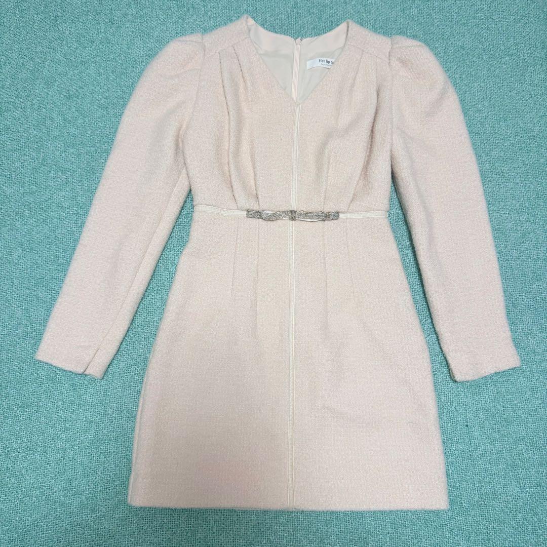 Herlipto Epoch Boucle Mini Dress ピンク S
