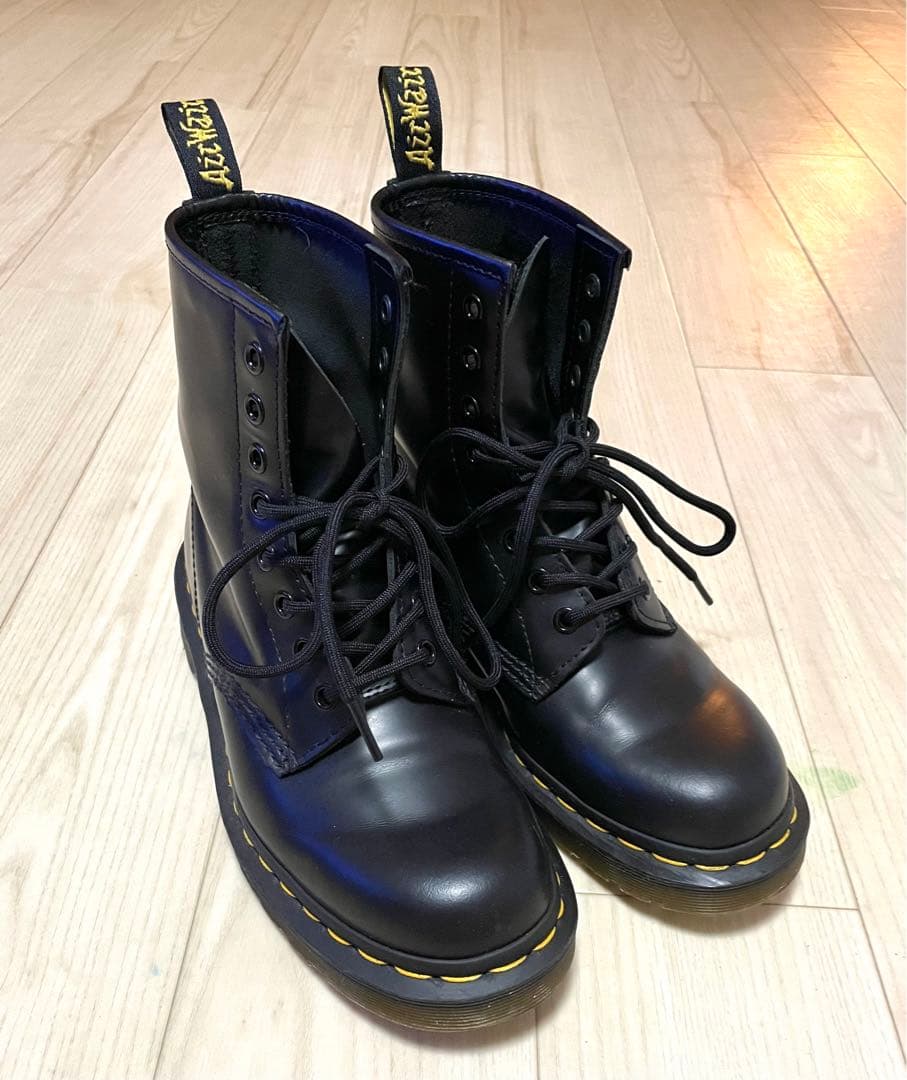 Dr. Martens ブラックレザーブーツ　24センチ