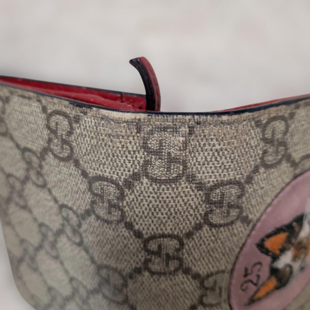 GUCCI グッチ二つ折り財布 GGスプリーム アニマルPVC
