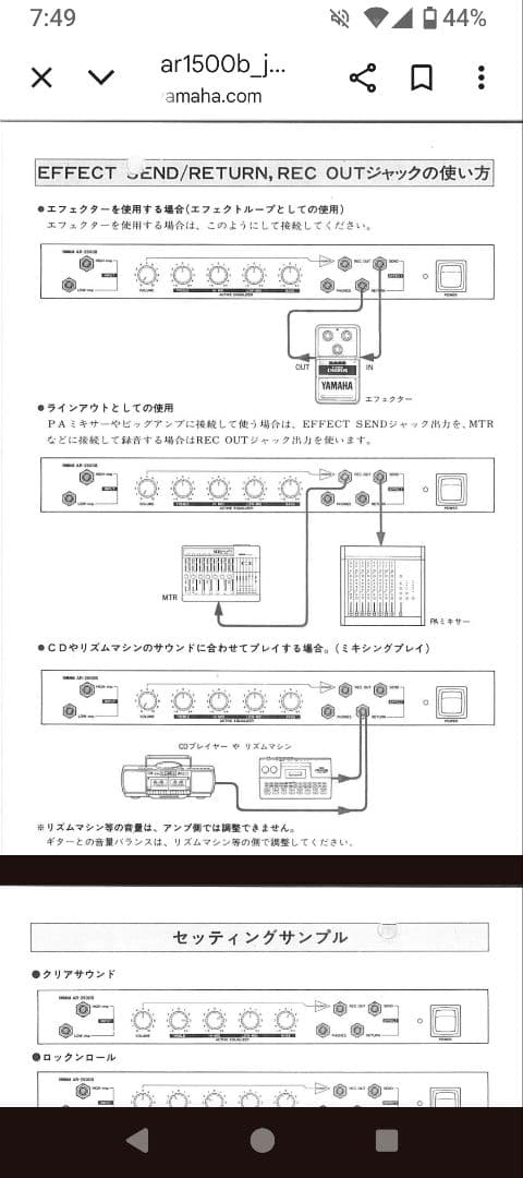 YAMAHA BASS AMPLIFIER AR‐1500B