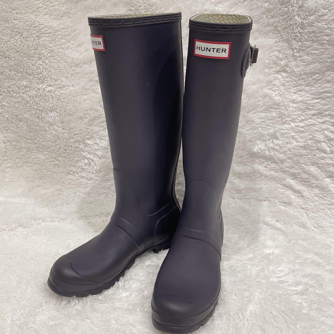 HUNTER 美品✨長靴 UK5 レインブーツ　パープル紫