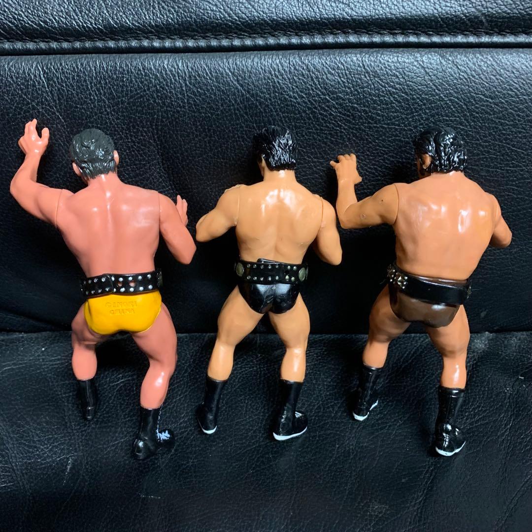 プロレスフィギュア　アントニオ猪木3体セット　チャンピオンベルト付き　キャラプロ