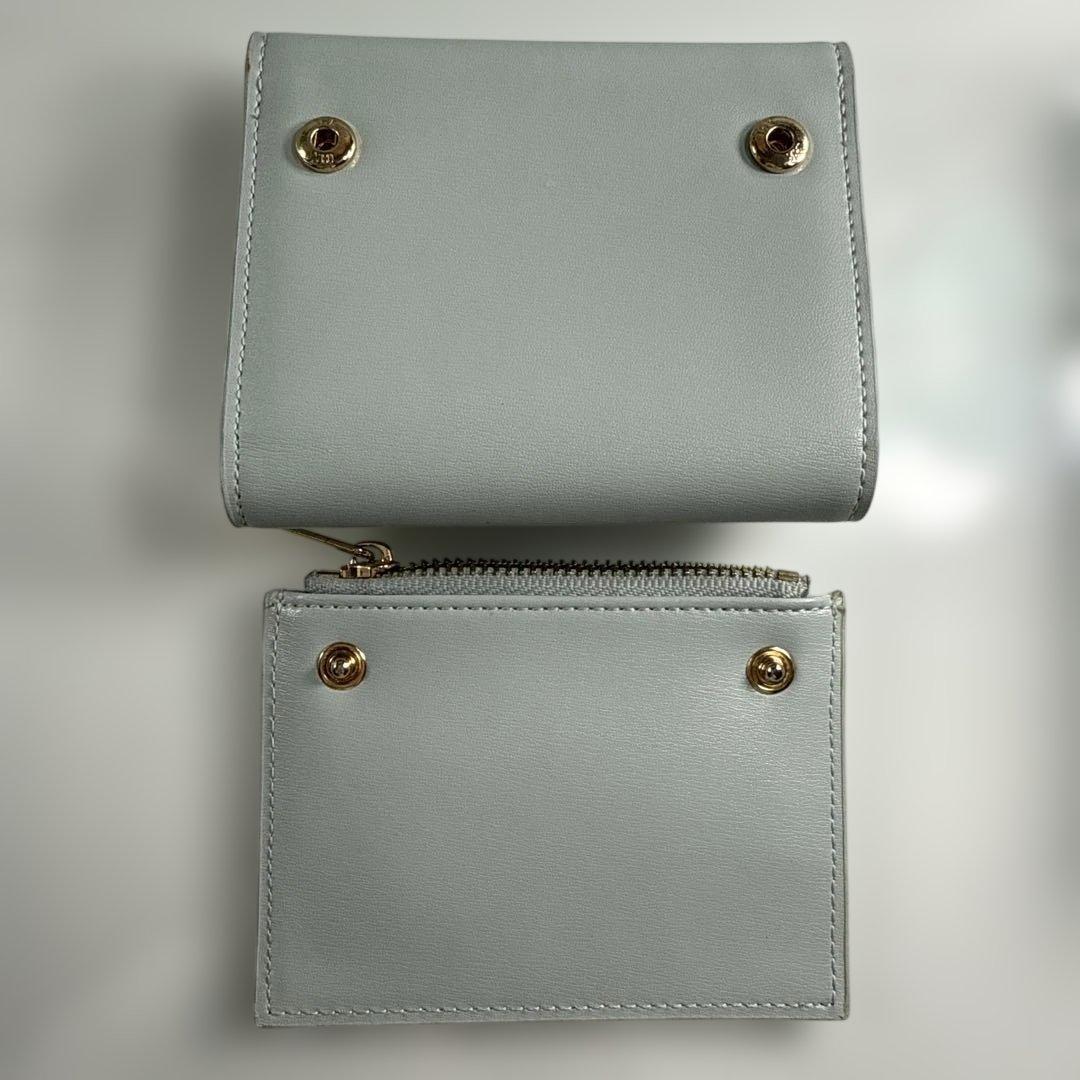 CELINE トリオンフ 入れ付き コンパクトウォレット　ブルー