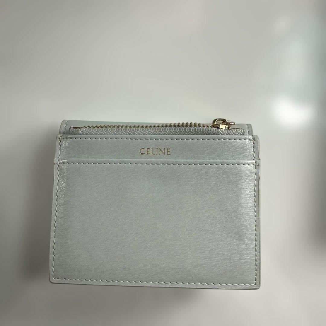 CELINE トリオンフ 入れ付き コンパクトウォレット　ブルー