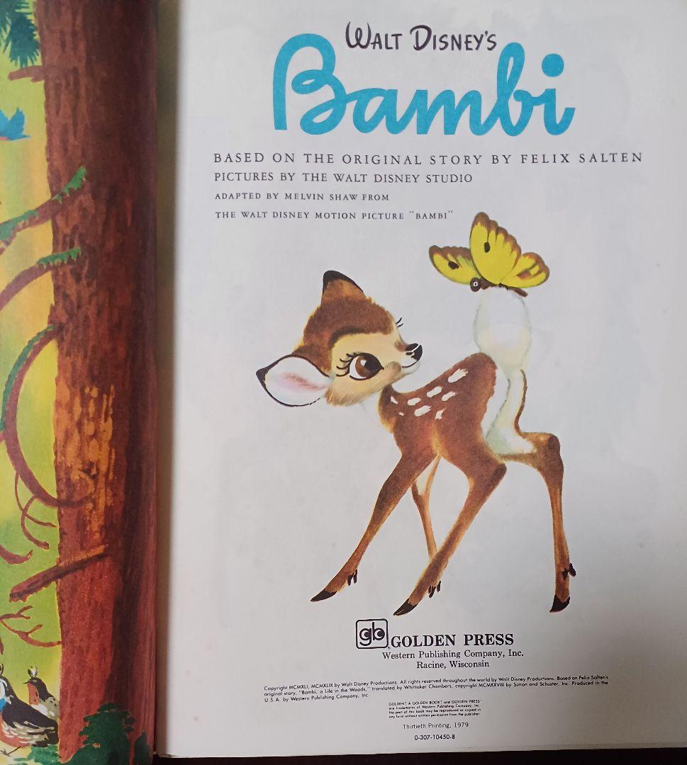 ディズニー　WaltDisney's　Bambi　絵本　バンビ