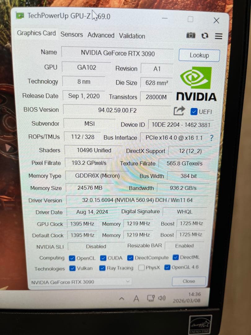 グラフィックボード・グラボ・ビデオカード GeForce RTX 3090 VENTUS 3X 24G OC