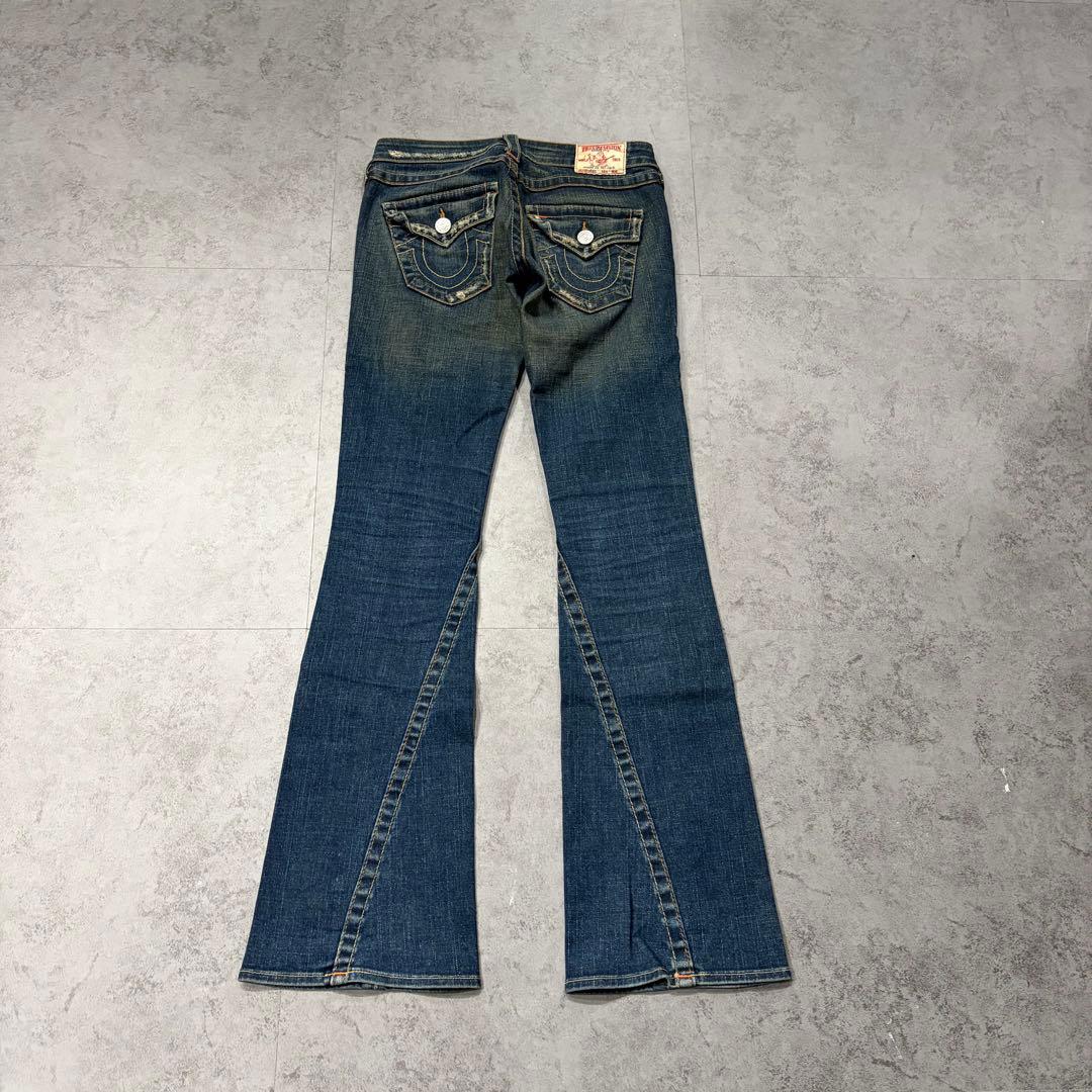 TRUE RELIGION フレアデニムパンツ　ブーツカット　ストレッチ　パッチ