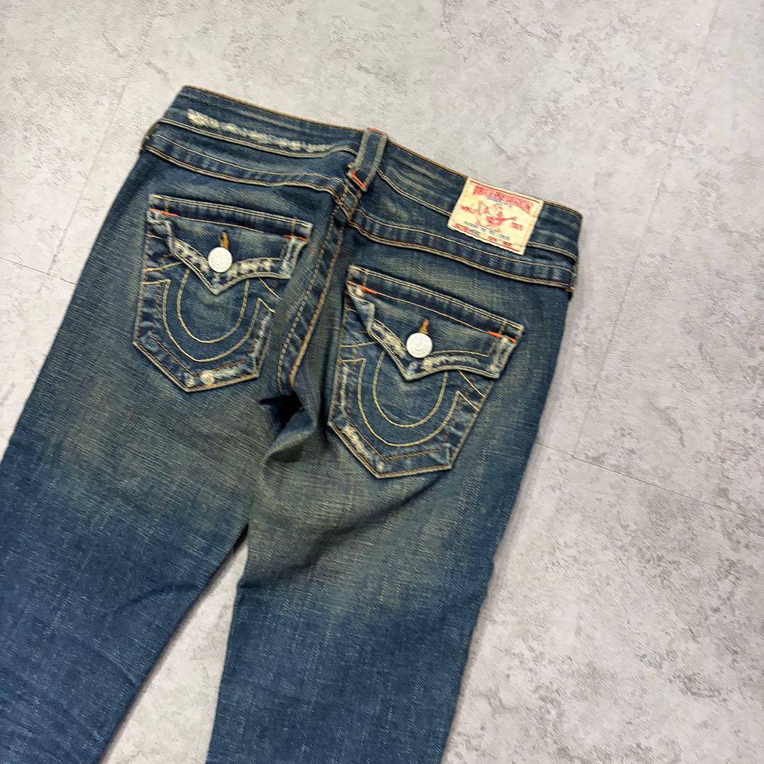 TRUE RELIGION フレアデニムパンツ　ブーツカット　ストレッチ　パッチ