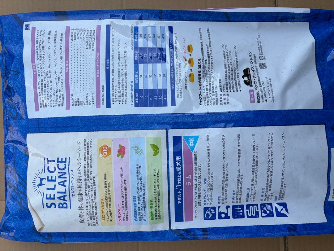 セレクトバランス アダルト　成犬用 ラム 中粒　7kg